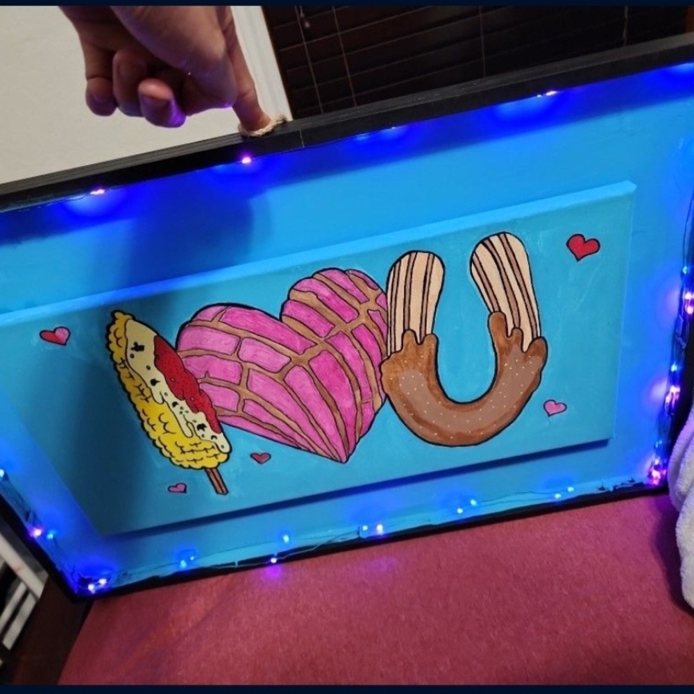 Colorful Dessert Wall Art with LED Lights